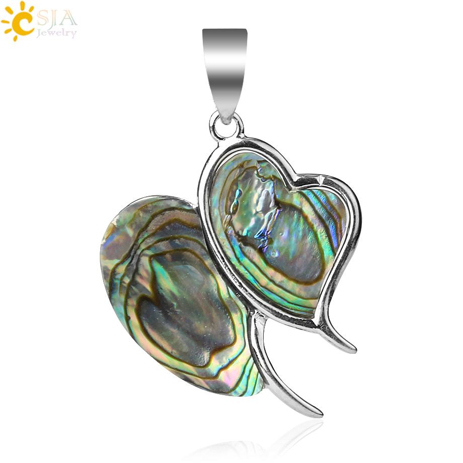 Jewelry Making New Zealand - CSJA Natürliche Neuseeland Doppel Herz Anhänger