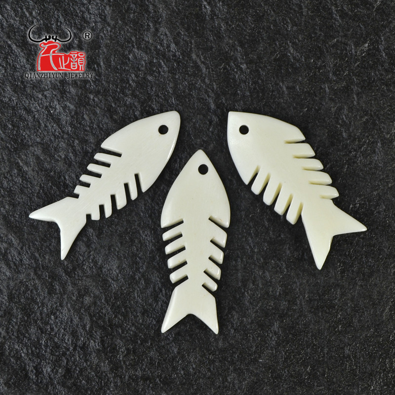 Jewelry Making New Zealand - 3PCS Handgemachte Geschnitzte Yak Knochen Fishbone