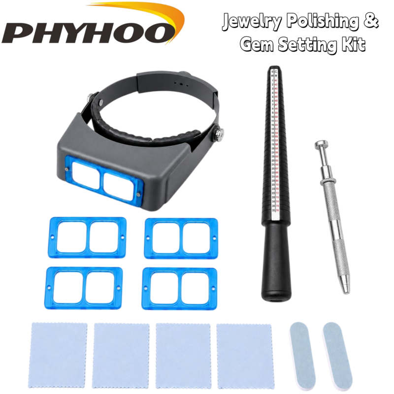 Jewelry Making Uk - PHYHOO Schmuckpolier- und Edelstein-Fassungsset Schmuckherstellungswerkzeuge Kopfmontierte
