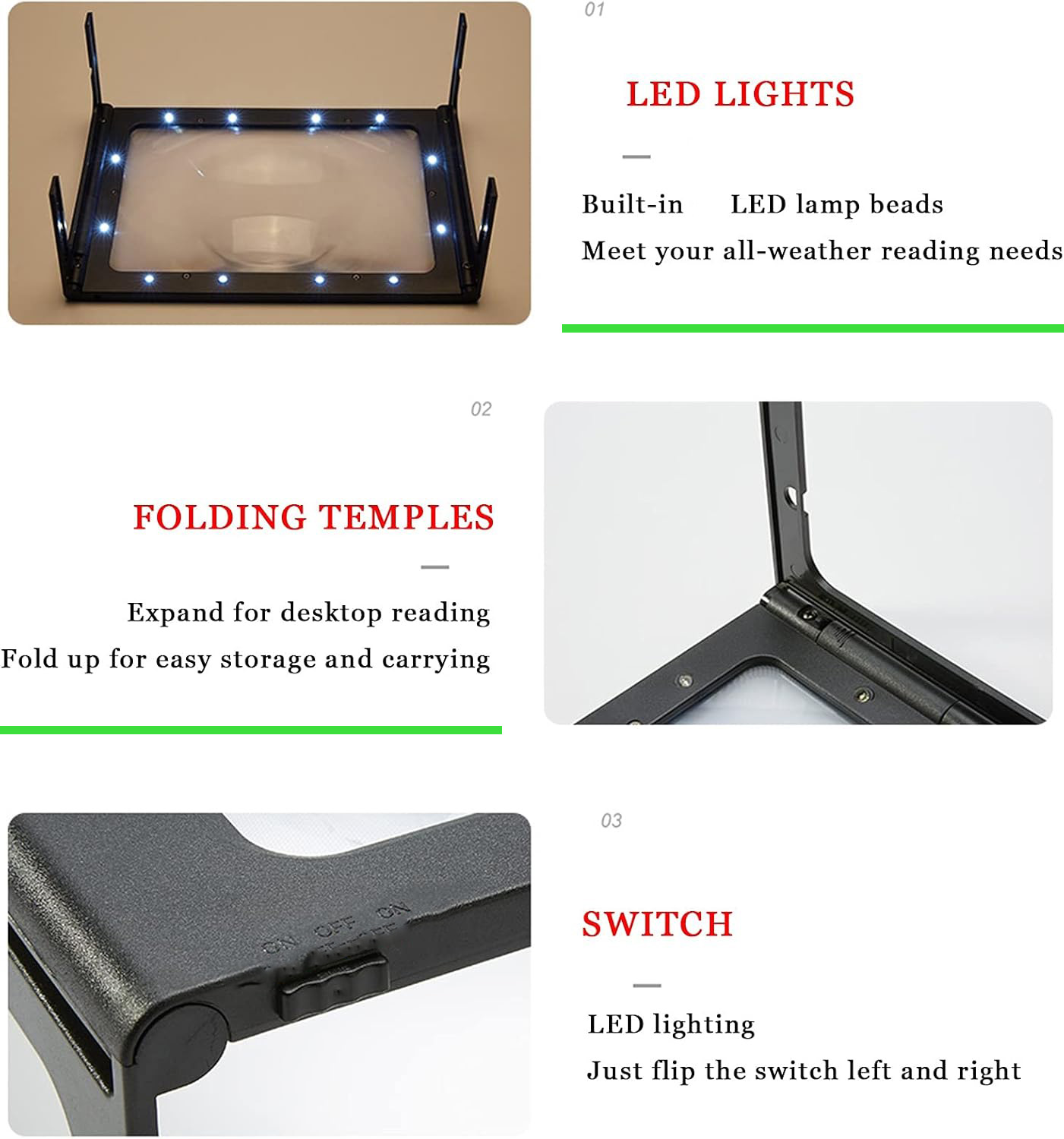 3-fache LED-Lupe mit Ständer,  – Jewelry Making For Seniors Bewertung und Preis