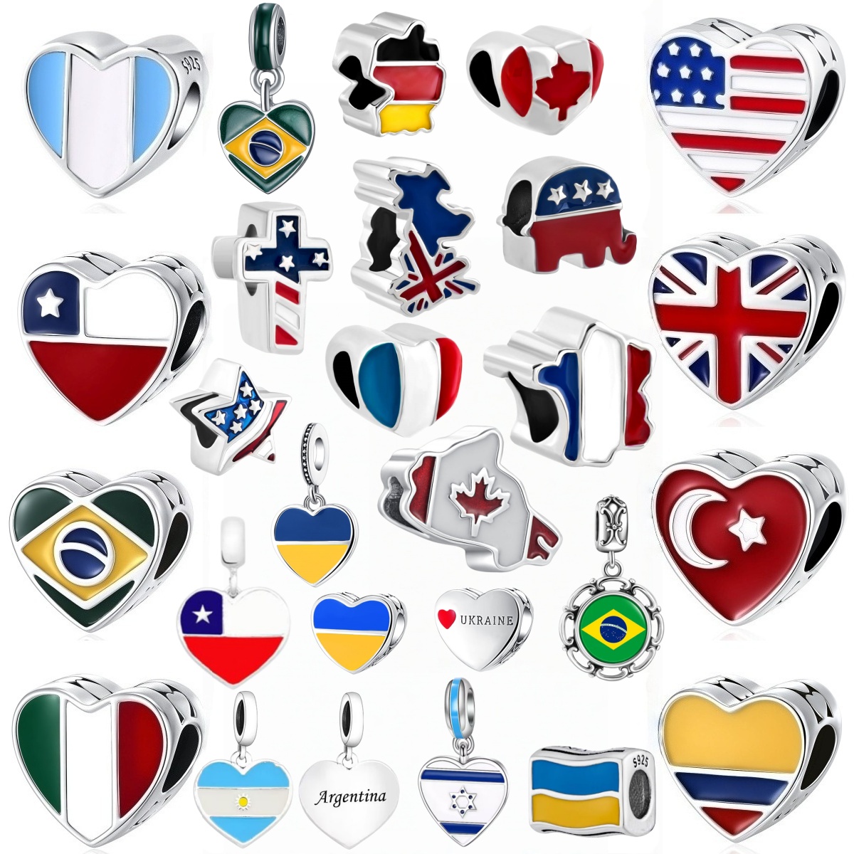 Neue S925 Silber Nationalflagg – Jewelry Making Uk Bewertung und Preis